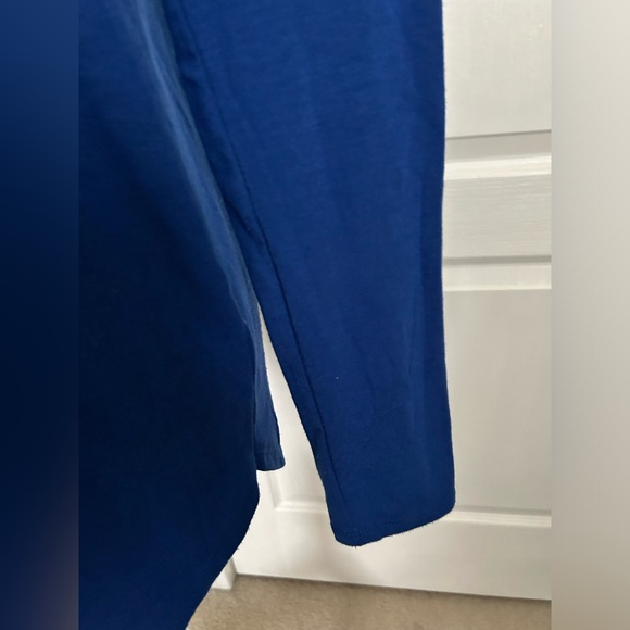 Zenana | Blue Long Sleeve Tee with Cheetah Print Pocket | Size Small - Picture 4 of 8